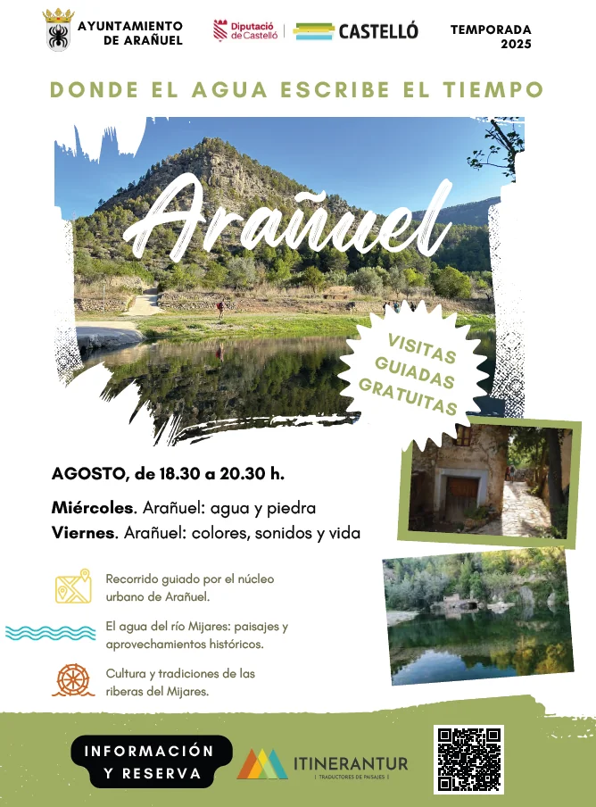 Rutas guiadas en Arañuel - Agosto 2025 por las tardes