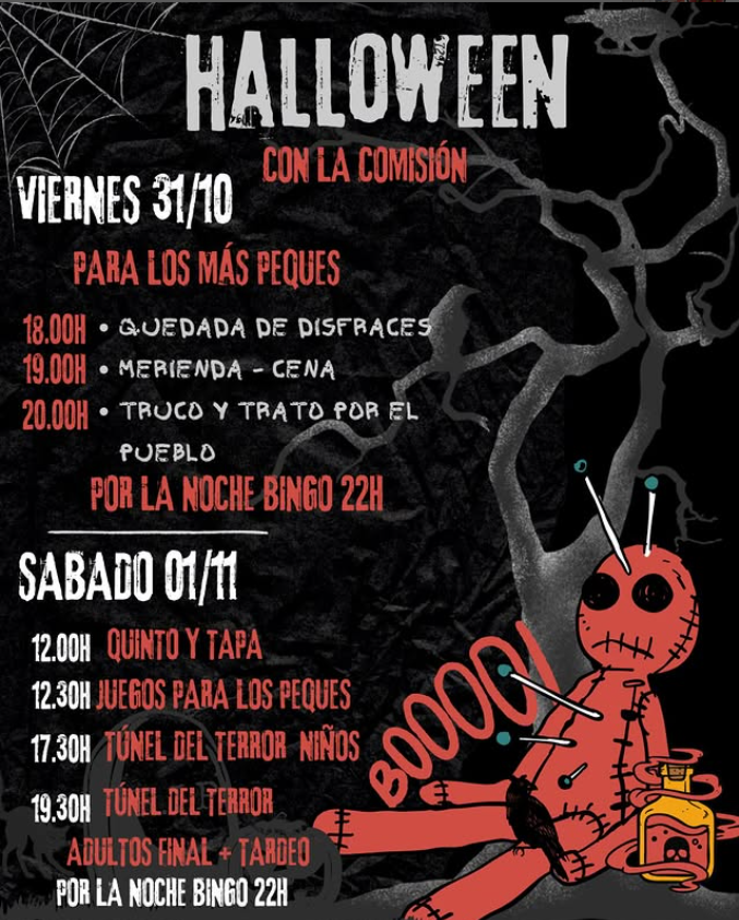 Programa de Halloween de la Comisión de Montanejos 2026