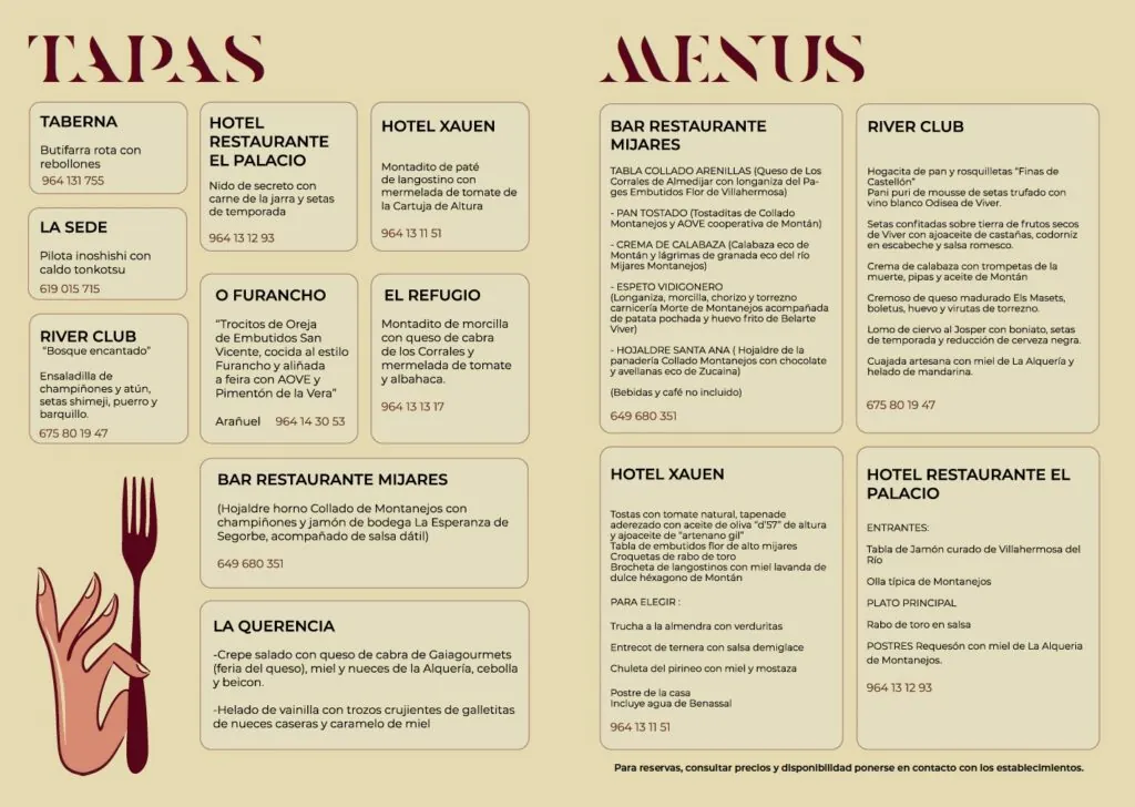 Tapas y Menús Sabores del Alto Mijares 2025. Halloween. 