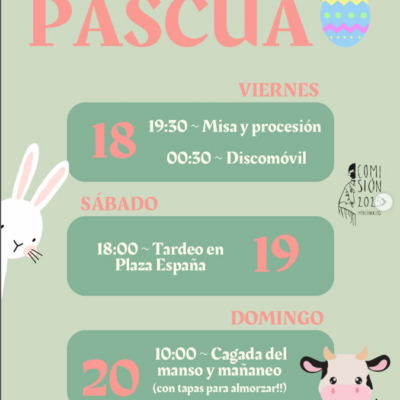 Eventos y actividades en Montanejos ABRIL 2025. Cartel de la comisión parte 1